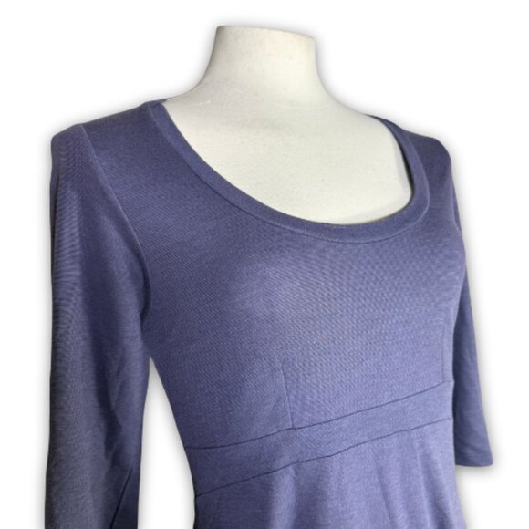 Horny Toad (Toad&Co) Purple 3/4 Sleeve Jersey Knit A-Line Dress Sz Medium - Picture 2 of 9